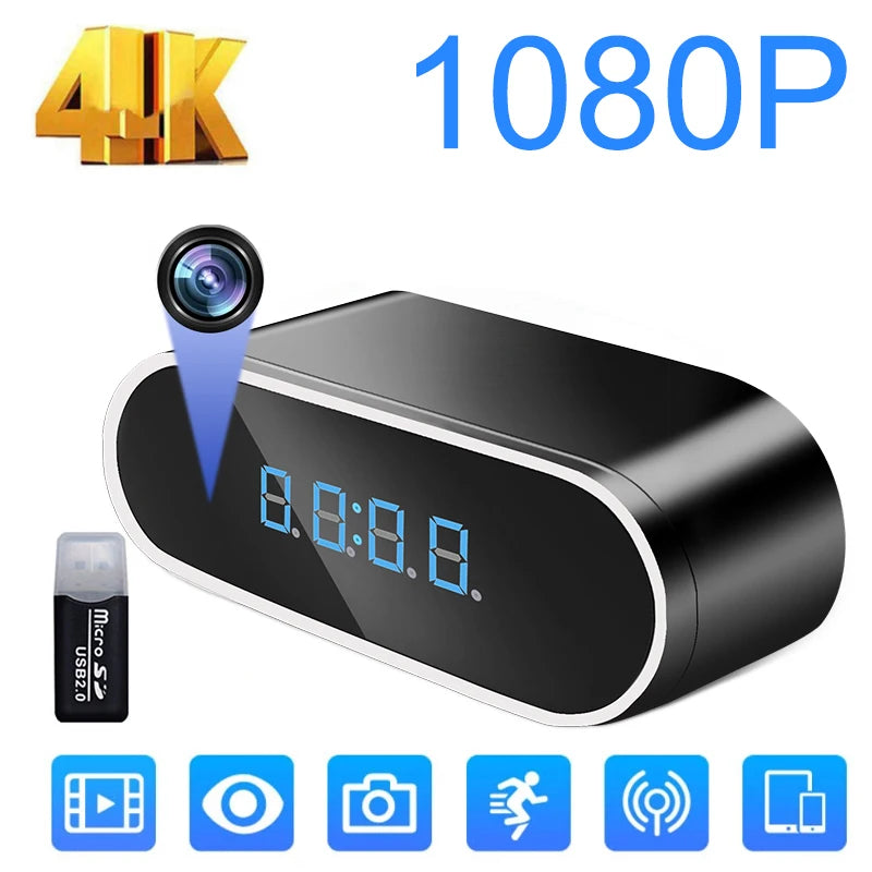 WiFi Mini Camera Clock – HD 1080P Wireless Surveillance with Night Vision & Motion Detection