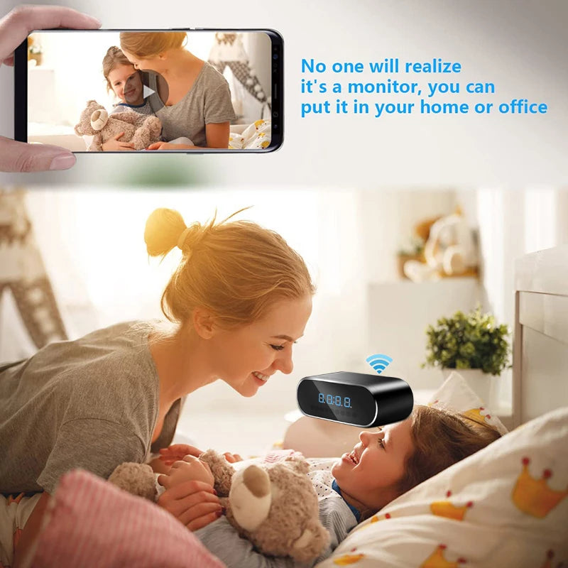 WiFi Mini Camera Clock – HD 1080P Wireless Surveillance with Night Vision & Motion Detection