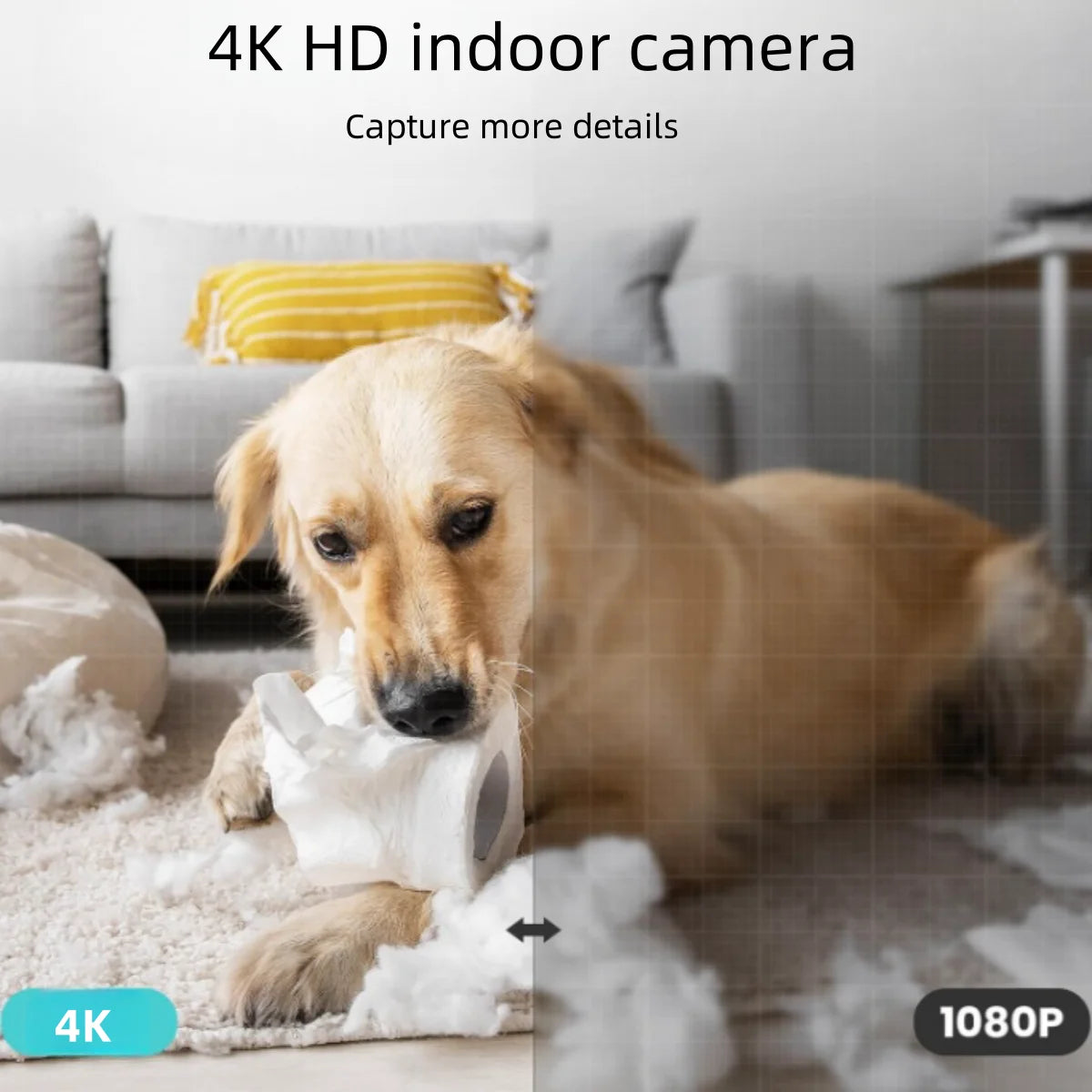4K Alarm Clock Camera with WiFi — Wireless Charger, Baby Monitor, Motion Detection, Remote Viewing & Home Security Recording