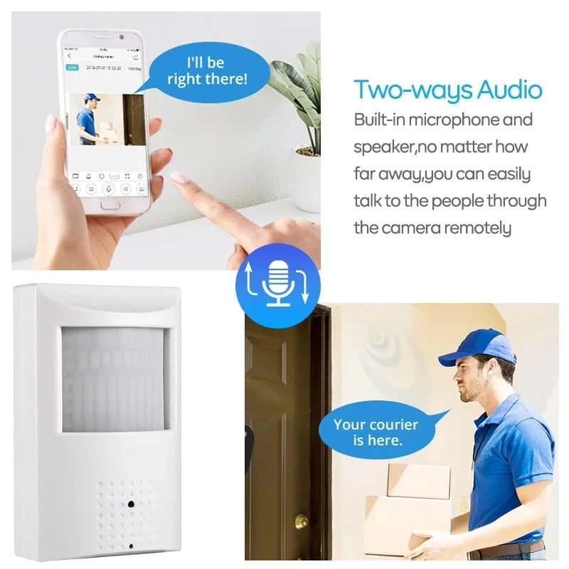 Indoor PIR WiFi Camera — 940nm Night Vision Pinhole Covert Security Camera with 2-Way Audio