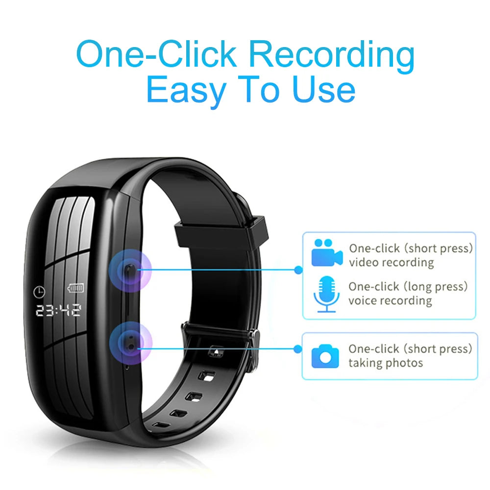 HD Mini Camera Watch with Voice Recorder & USB Flash Drive