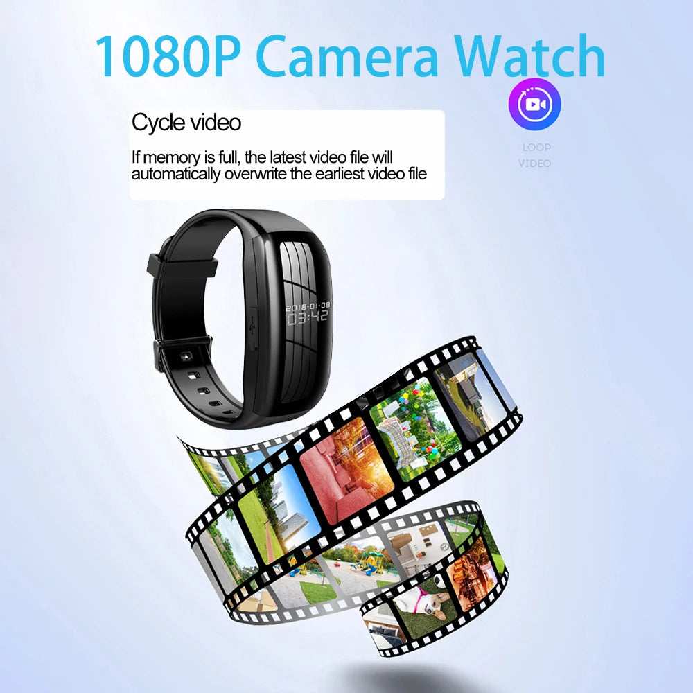HD Mini Camera Watch with Voice Recorder & USB Flash Drive