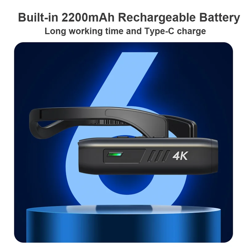 New 4K 30FPS Head Mounted Camera Wearable WiFi Video