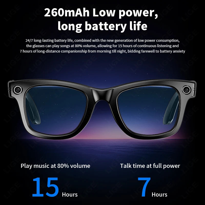 Smart Bluetooth Glasses with Camera – Video Recording, AI Translation & Photo Recognition