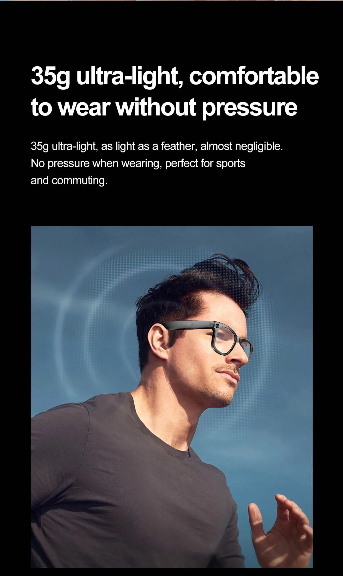 Smart Bluetooth Glasses with Camera – Video Recording, AI Translation & Photo Recognition