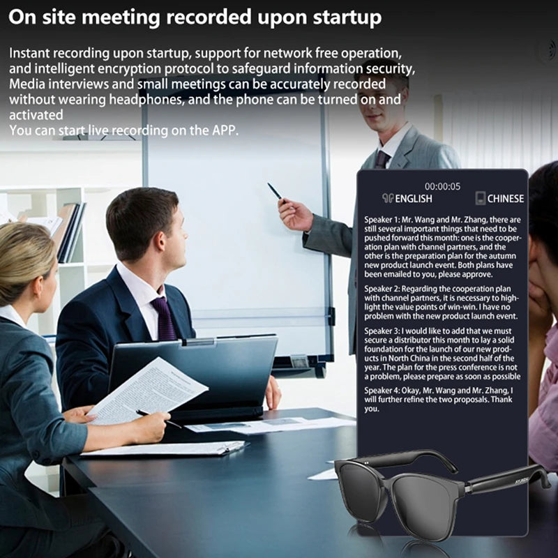 Xiaomi HY-C8 Smart Glasses – Real-Time AI Translation & Wireless Bluetooth Headset for Effortless Communication