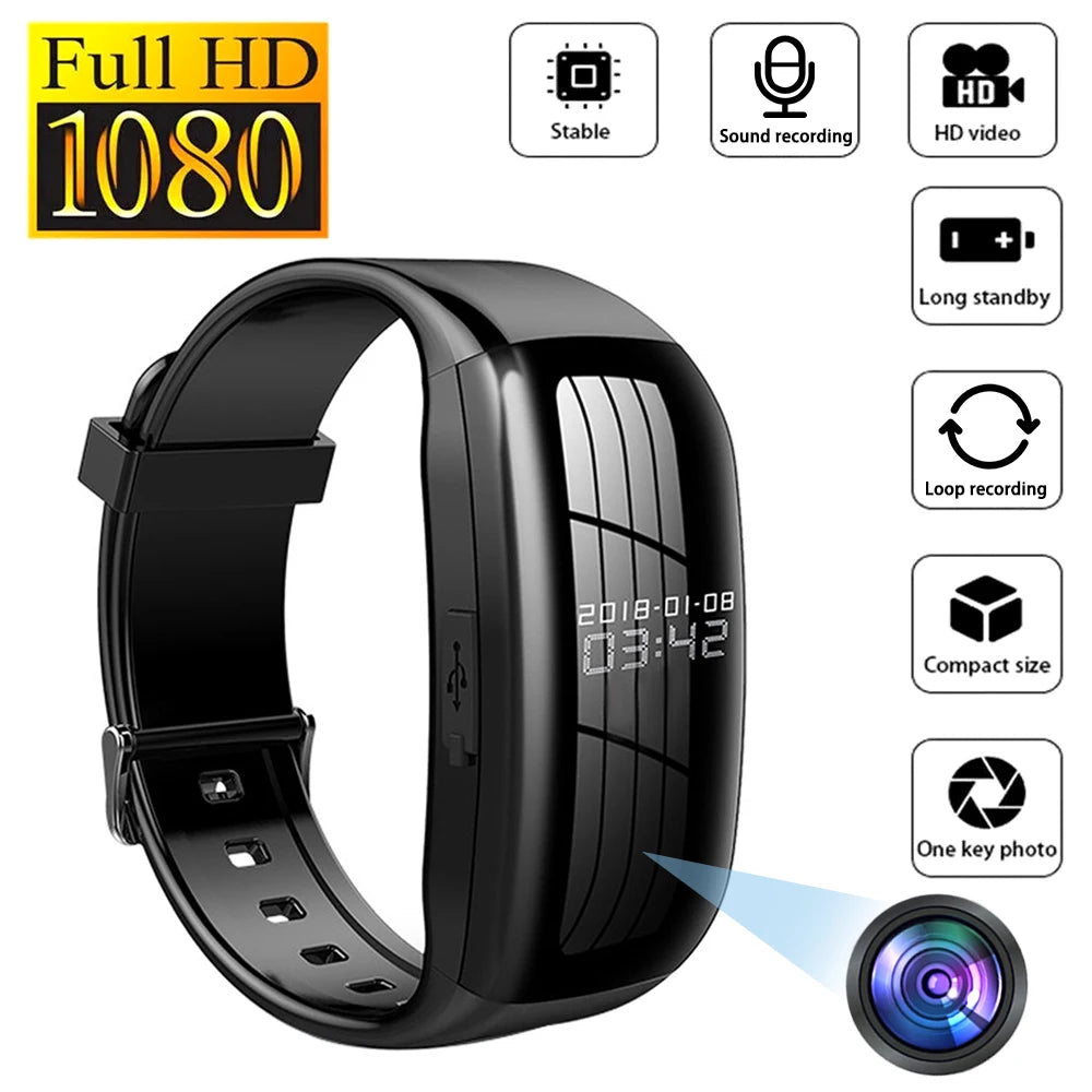 HD Mini Camera Watch with Voice Recorder & USB Flash Drive