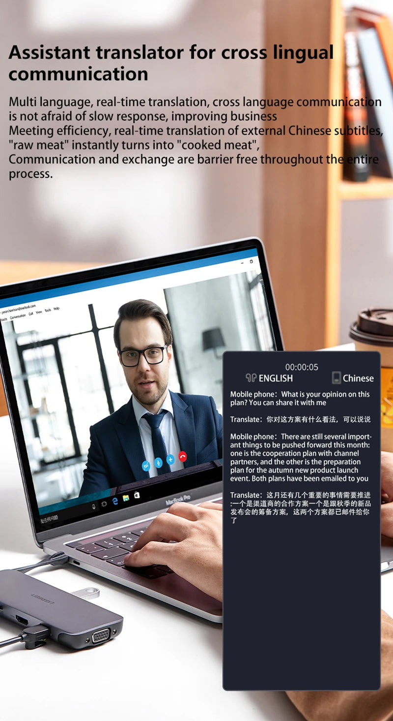 Xiaomi HY-C8 Smart Glasses – Real-Time AI Translation & Wireless Bluetooth Headset for Effortless Communication