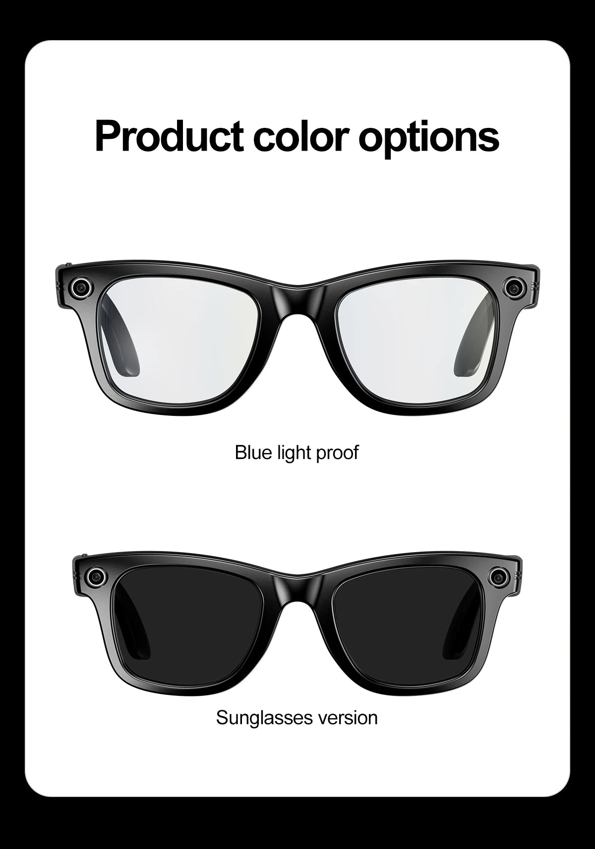 Smart Bluetooth Glasses with Camera – Video Recording, AI Translation & Photo Recognition