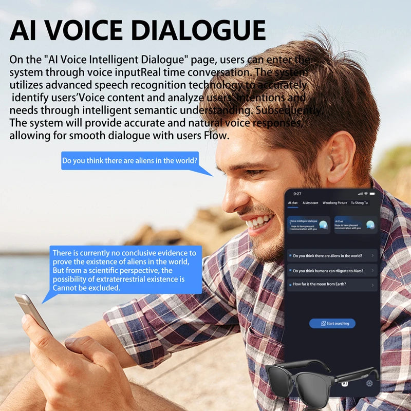 Xiaomi HY-C8 Smart Glasses – Real-Time AI Translation & Wireless Bluetooth Headset for Effortless Communication