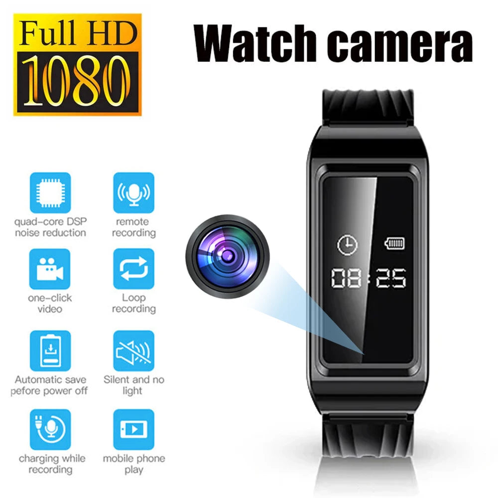 HD Mini Camera Watch with Voice Recorder & USB Flash Drive
