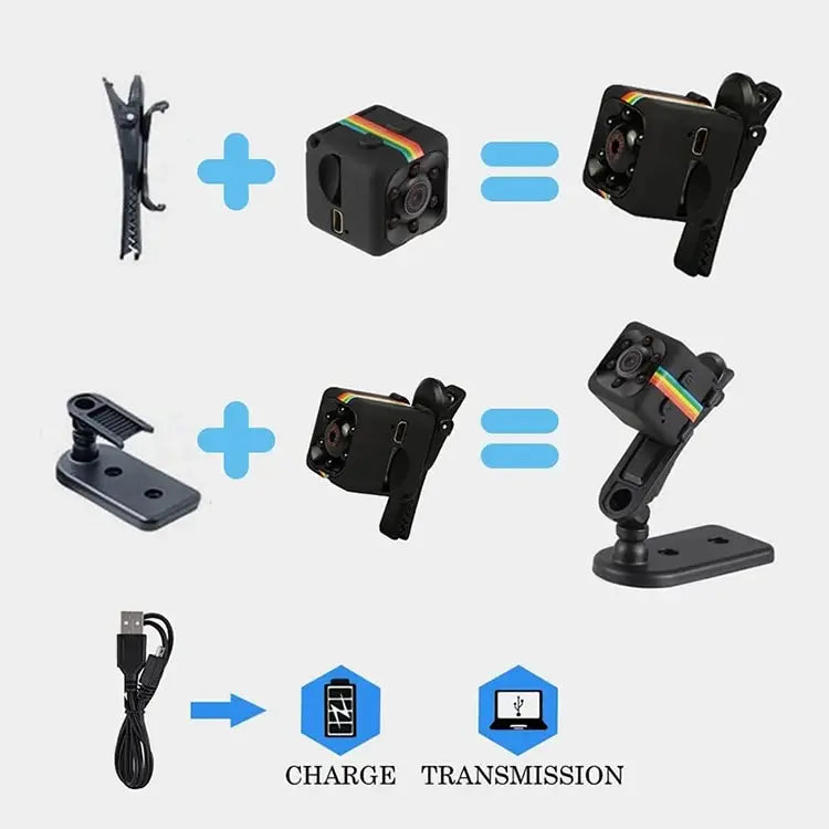 Mini HD Security Camera – Portable Nanny Cam with Audio & Video Recording