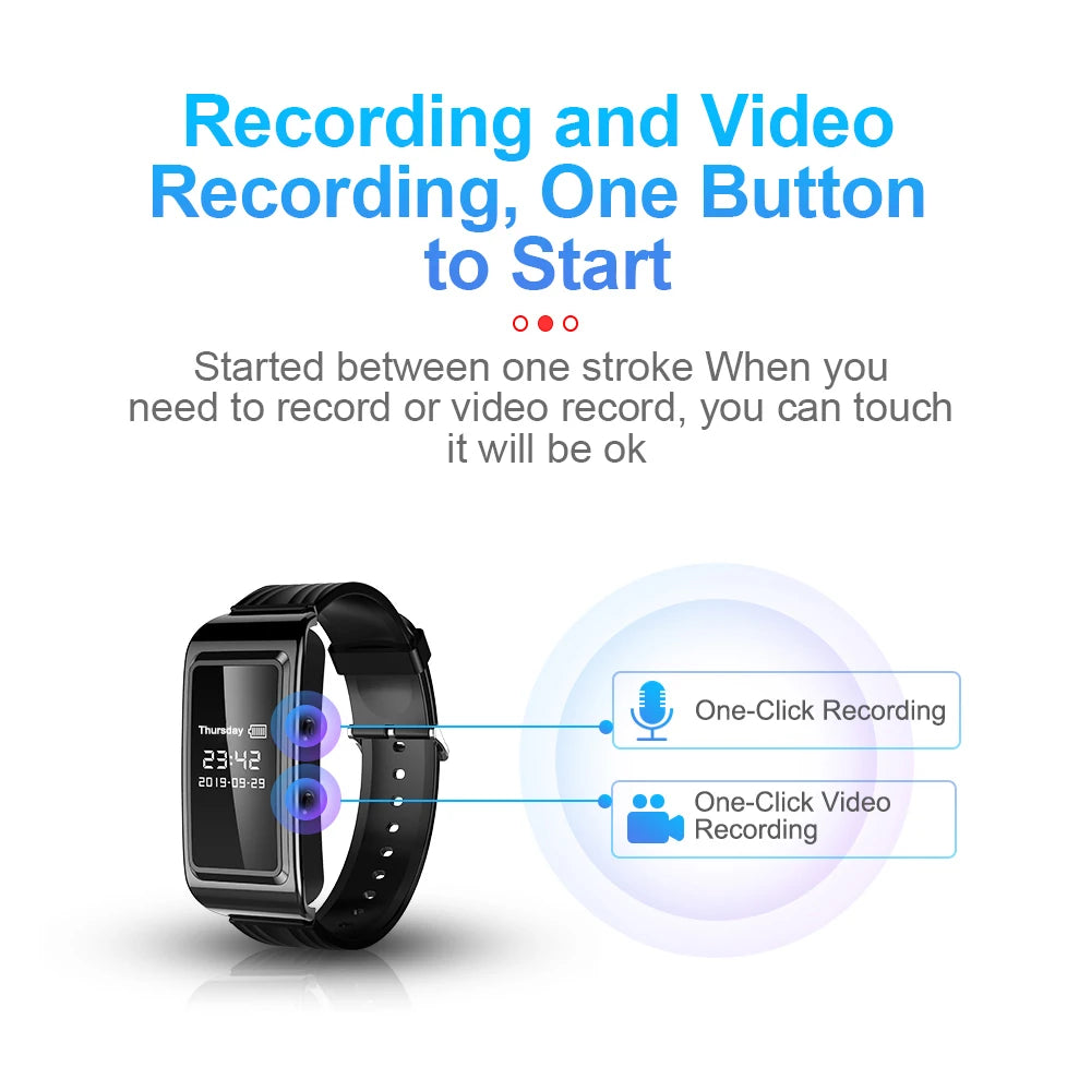 HD Mini Camera Watch with Voice Recorder & USB Flash Drive