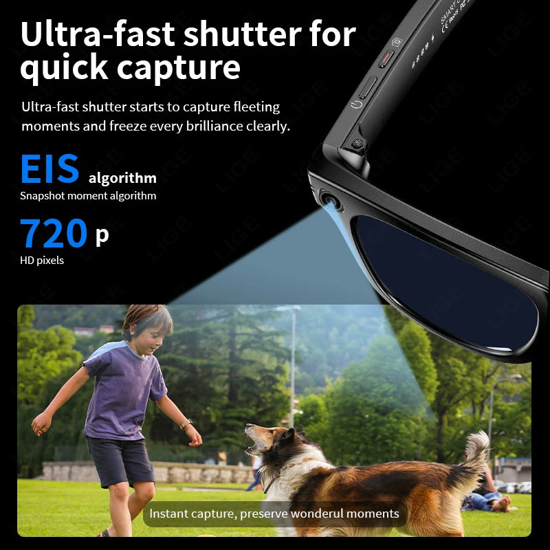 Smart Bluetooth Glasses with Camera – Video Recording, AI Translation & Photo Recognition