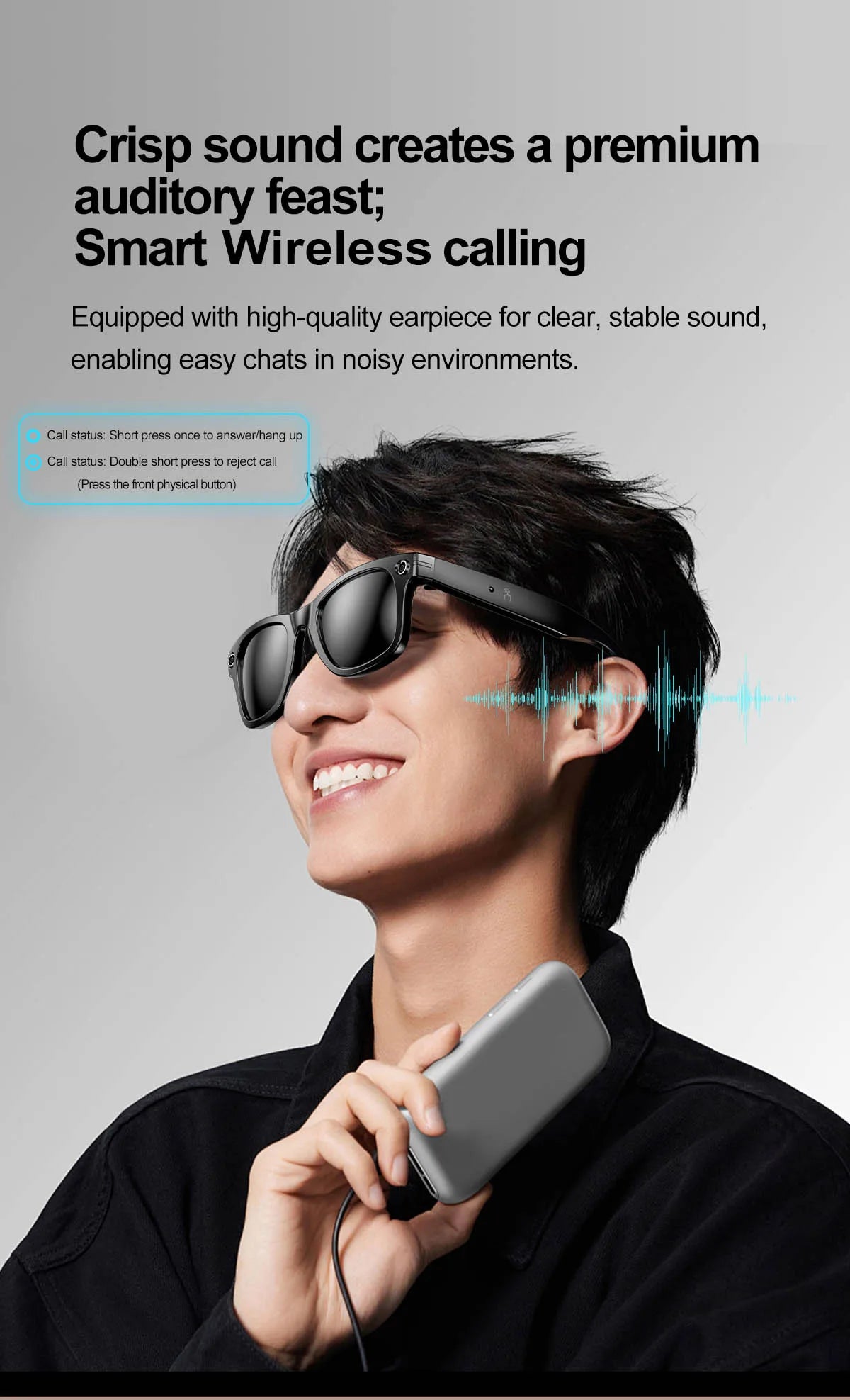 Smart Bluetooth Glasses with Camera – Video Recording, AI Translation & Photo Recognition
