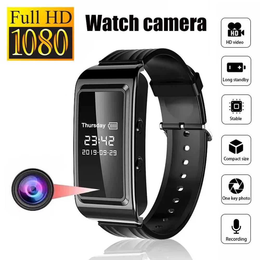 HD Mini Camera Watch with Voice Recorder & USB Flash Drive