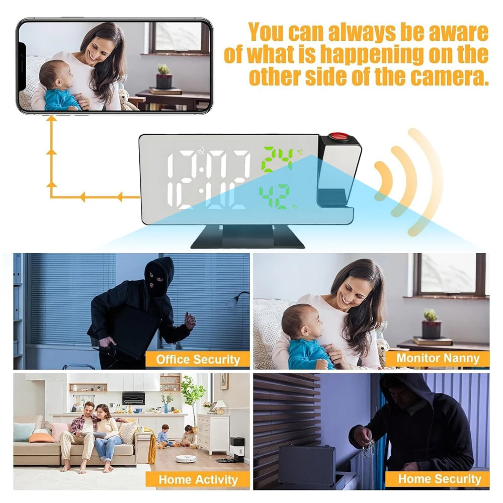 WiFi Clock Camera MW365 with Alarm Clock Function & 1080P HD Video