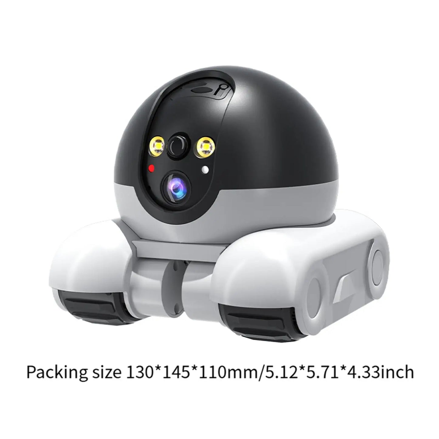 Smart Robot Security Camera on Wheels – Dual-Lens, Night Vision, Two-Way Video Call, Indoor/Outdoor Use