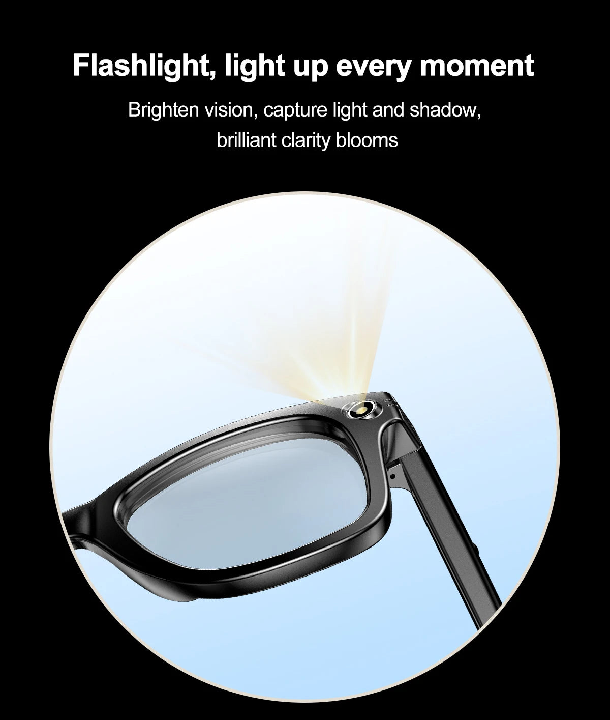 Smart Bluetooth Glasses with Camera – Video Recording, AI Translation & Photo Recognition