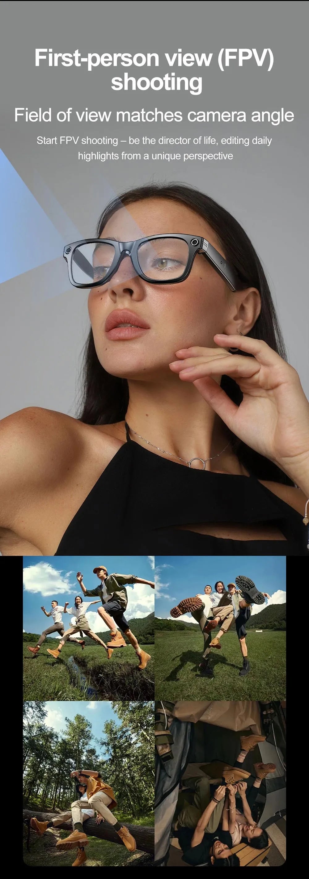 Smart Bluetooth Glasses with Camera – Video Recording, AI Translation & Photo Recognition