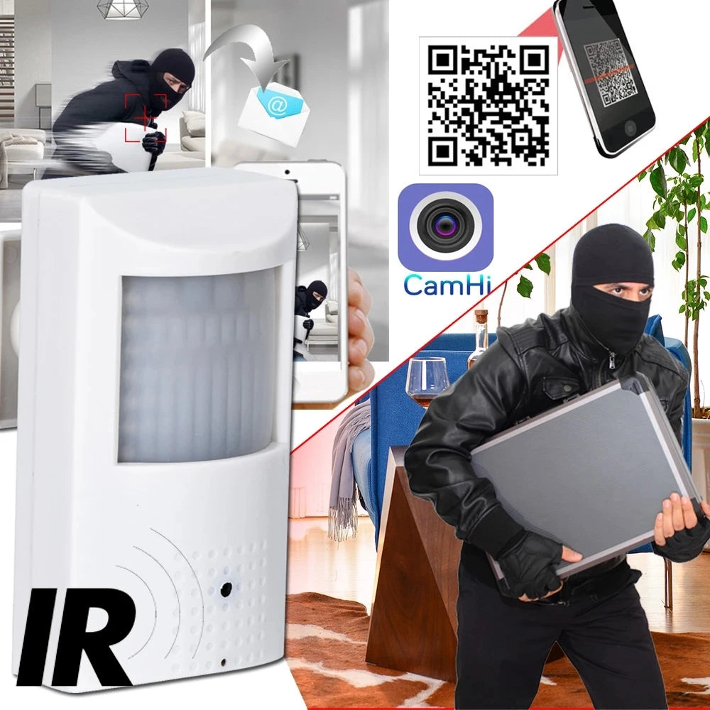 Indoor PIR WiFi Camera — 940nm Night Vision Pinhole Covert Security Camera with 2-Way Audio
