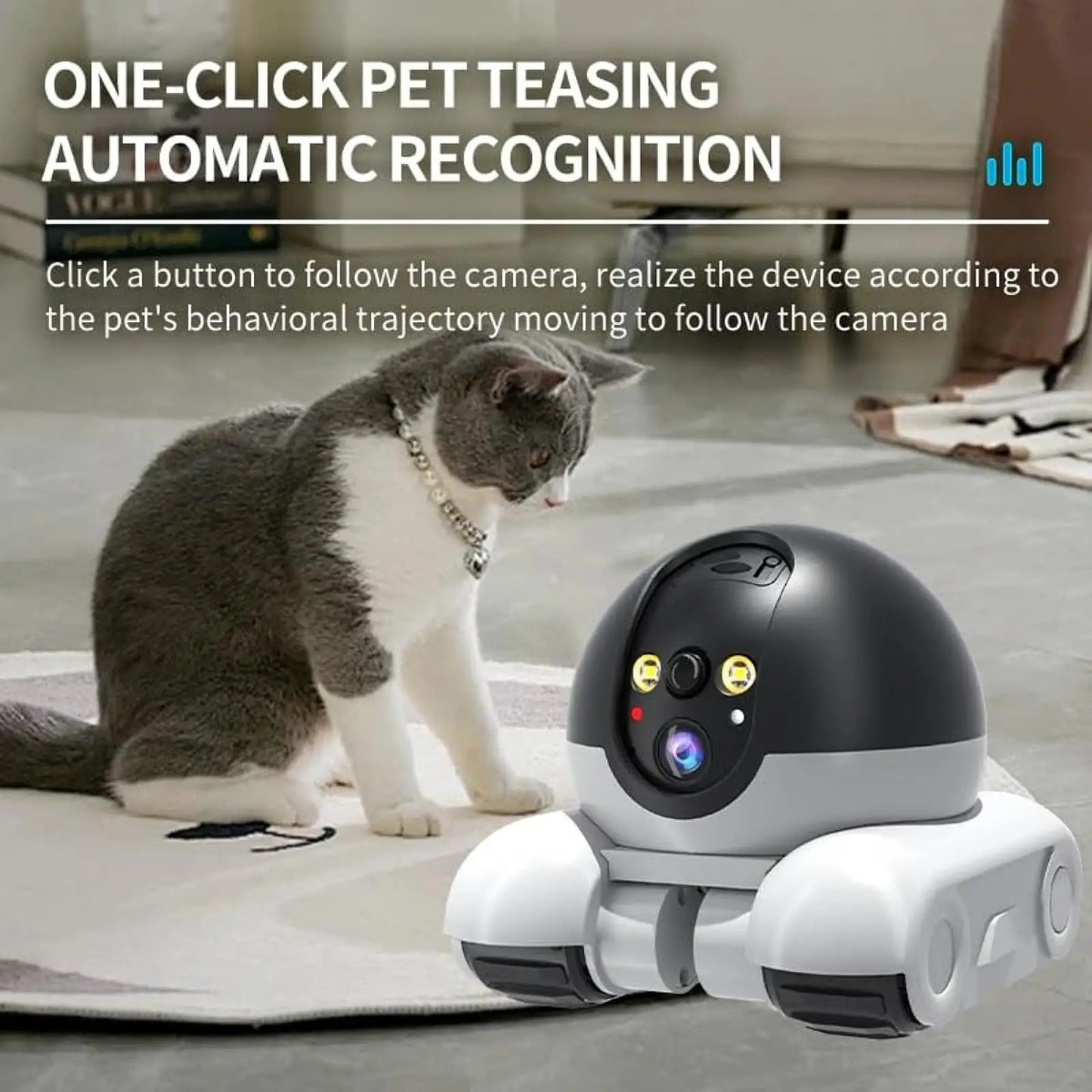 Smart Robot Security Camera on Wheels – Dual-Lens, Night Vision, Two-Way Video Call, Indoor/Outdoor Use