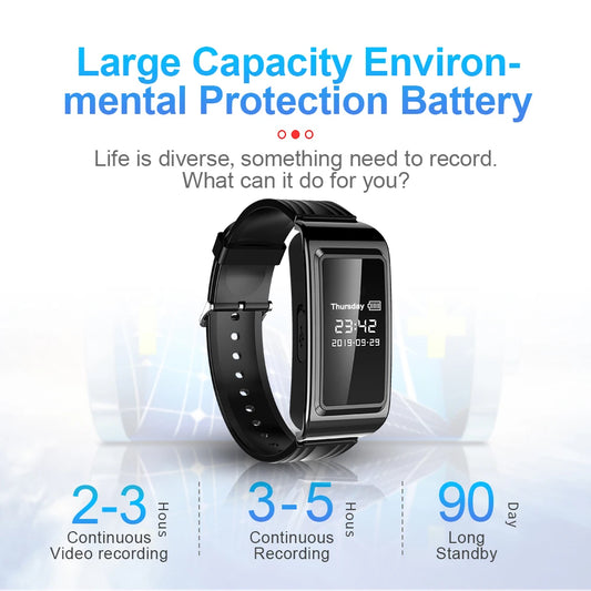 HD Mini Camera Watch with Voice Recorder & USB Flash Drive