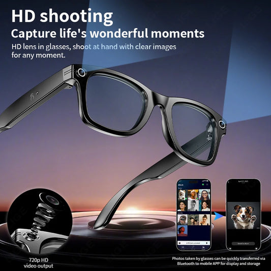 Smart Bluetooth Glasses with Camera – Video Recording, AI Translation & Photo Recognition