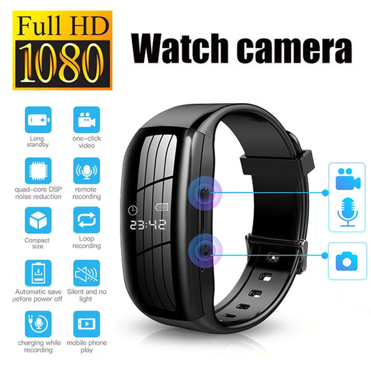 HD Mini Camera Watch with Voice Recorder & USB Flash Drive