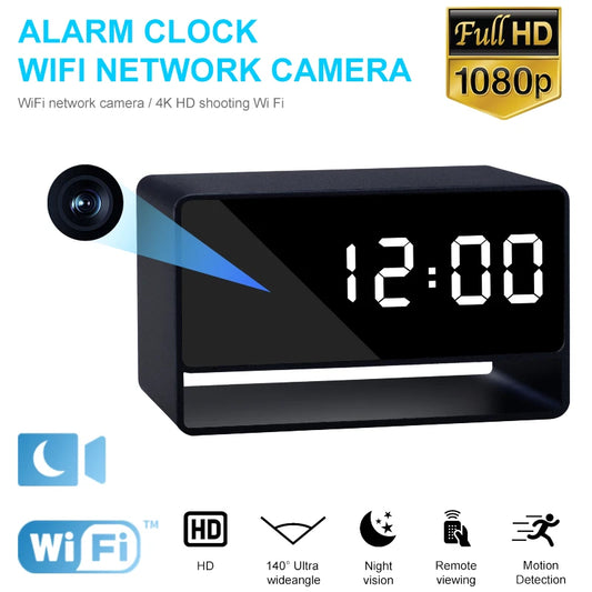 1080P WiFi Alarm Clock Mini Camera with IR Night Vision – 2500mAh Full Aluminum Alloy Digital Recorder