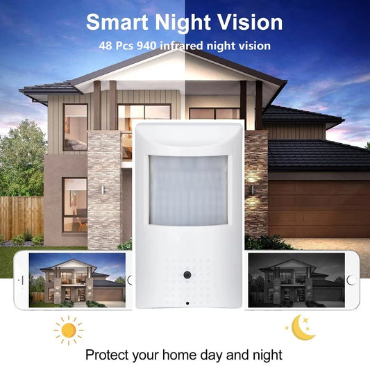 Indoor PIR WiFi Camera — 940nm Night Vision Pinhole Covert Security Camera with 2-Way Audio